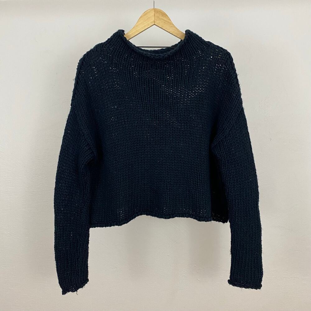Free People Opal Rollneck Knit Sweater - Black - Size Small
